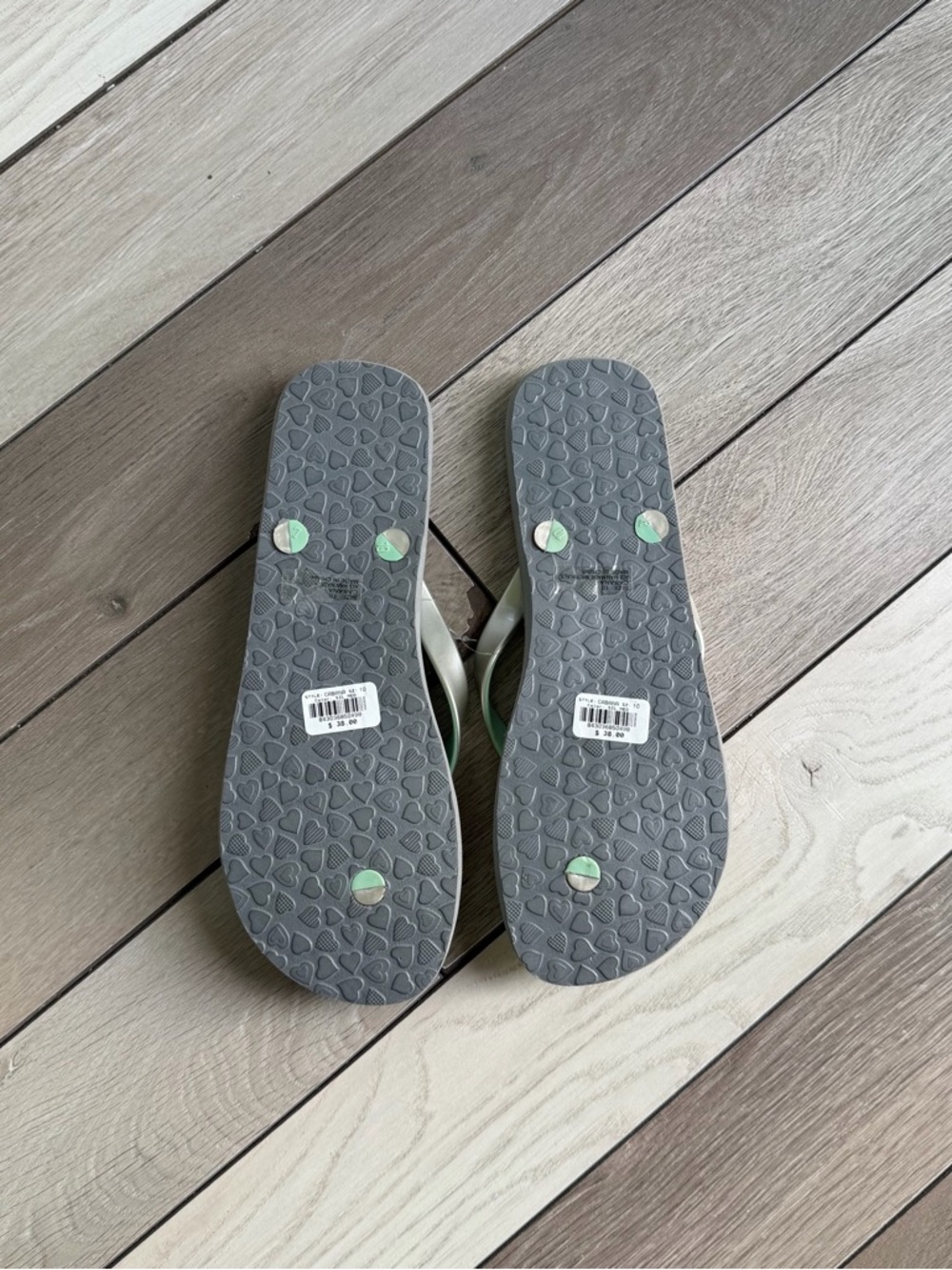 Brighton Mint Strap Multicolor Striped Flip Flops - Picture 3 of 5